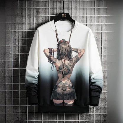 3D Printed Anime Character Long Sleeve T-Shirts for Men – Autumn Oversized O-Neck Sportswear Pullover