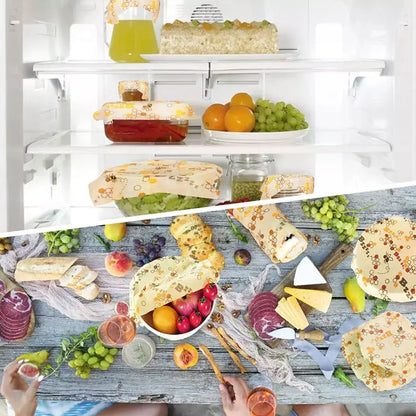 Eco-Friendly Reusable Beeswax Food Wrap – Natural Organic Food Storage Paper for Fresh Keeping