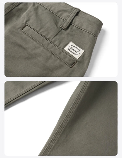 SIMWOOD 2025 Spring-Summer Men's Loose Straight Chinos – 100% Cotton, 320gsm, Smart Casual Lightweight Trousers