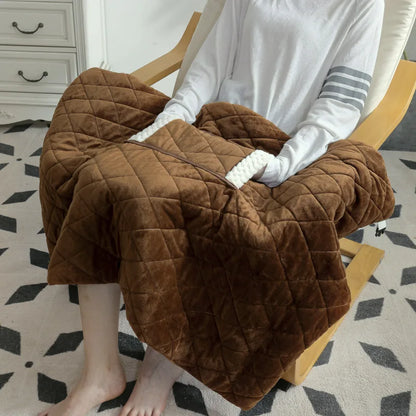Single Battery-Powered USB Heated Blanket, Washable and Rechargeable Electric Throw for Family Use