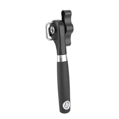 1 Piece Handheld Safe-Cut Can Opener Black Food-Grade Stainless Steel Kitchen Tool
