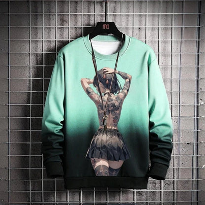 3D Printed Anime Character Long Sleeve T-Shirts for Men – Autumn Oversized O-Neck Sportswear Pullover