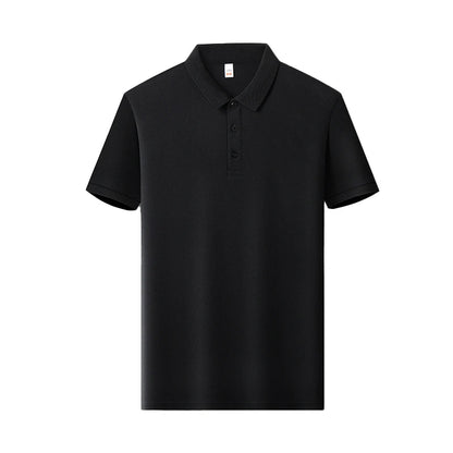 Men's Plain Short-Sleeve Polo Shirt – Summer Casual & Business Wear, Lightweight and Comfortable