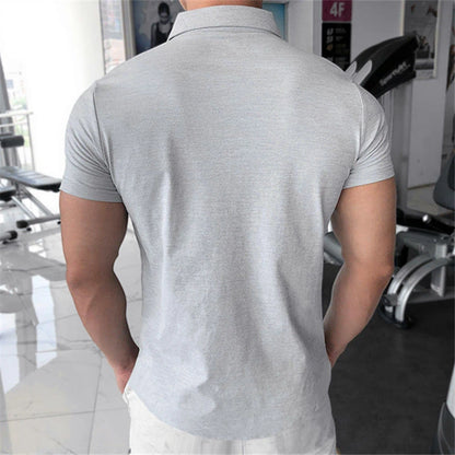 Men’s Slim Fit Polo Shirt – Quick Dry Solid Color Short Sleeve Sports Tee for Spring & Summer