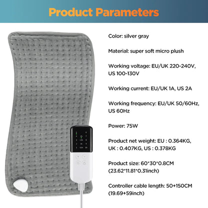 58x29CM Electric Heated Blanket Pad – Thermal Warming Mat for Sofa, Bed, and Winter Home Use &nbsp;