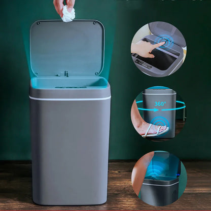16L Smart Motion Sensor Trash Can – Touchless Automatic Garbage Bin with Lid for Kitchen &amp; Bathroom, Waterproof Electric Wastebasket