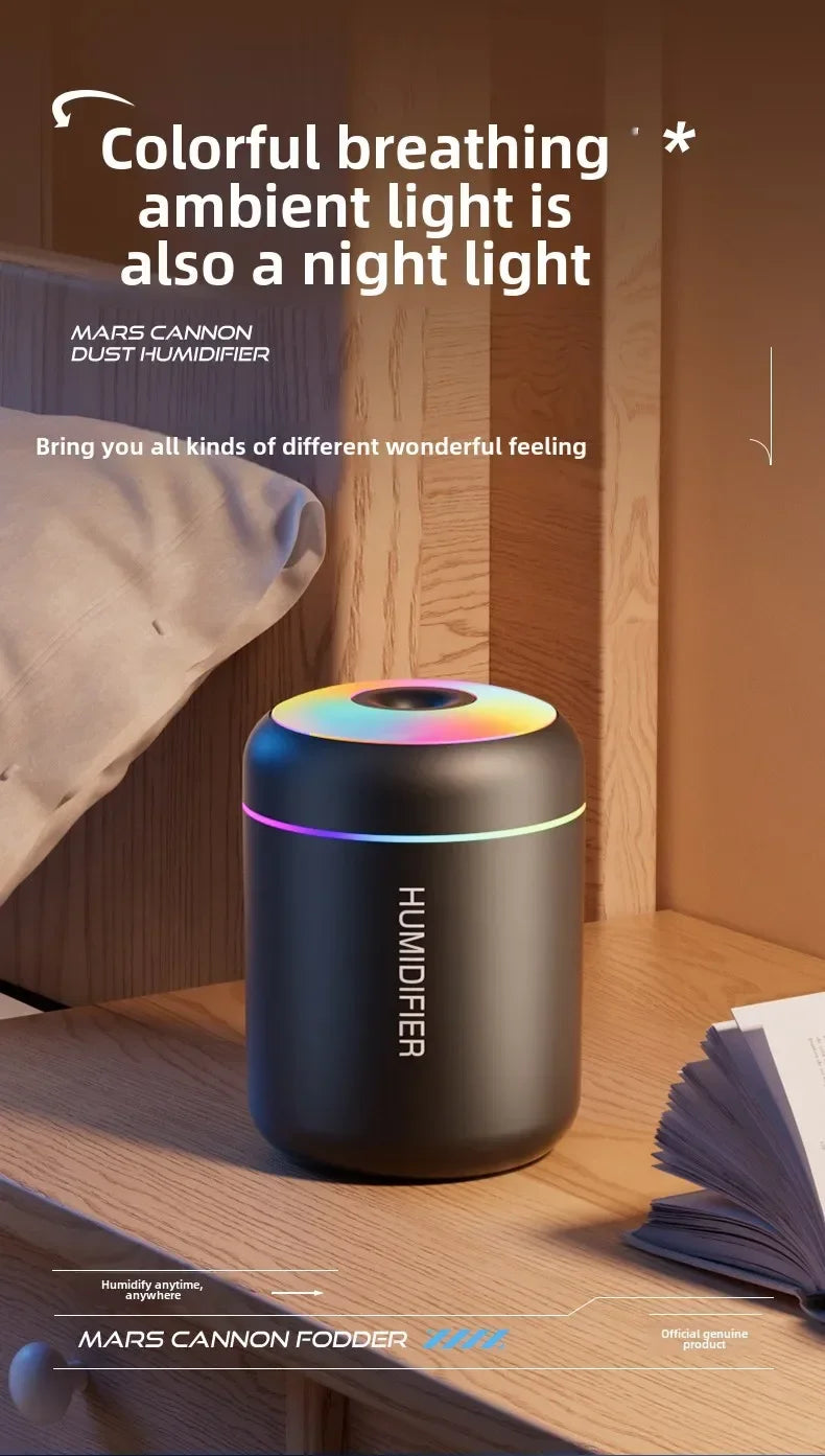 Mini USB Electric Air Humidifier 180ML with Aroma Diffuser, Essential Oil Purifier, and Aromatherapy Mist for Home and Bedroom