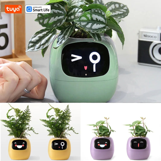 Tuya Ivy AI Smart Flower Pot – 49+ Animated Expressions, 7 Sensors & Intelligent Plant Care