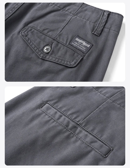 SIMWOOD Men’s Straight-Leg Chino Pants – 2025 Autumn Collection, 320gsm Washed Fabric, Plus Sizes Available