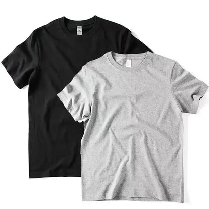 2-Pack Basic Solid Color T-Shirts for Men and Women, 100% Cotton, White and Black, Loose Fit, Short Sleeve, O-Neck, Perfect Couple Tops