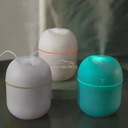 Mini USB Ultrasonic Air Humidifier – 220ML Portable Aromatherapy Diffuser &amp; Mist Maker for Car and Home with Anion Purification