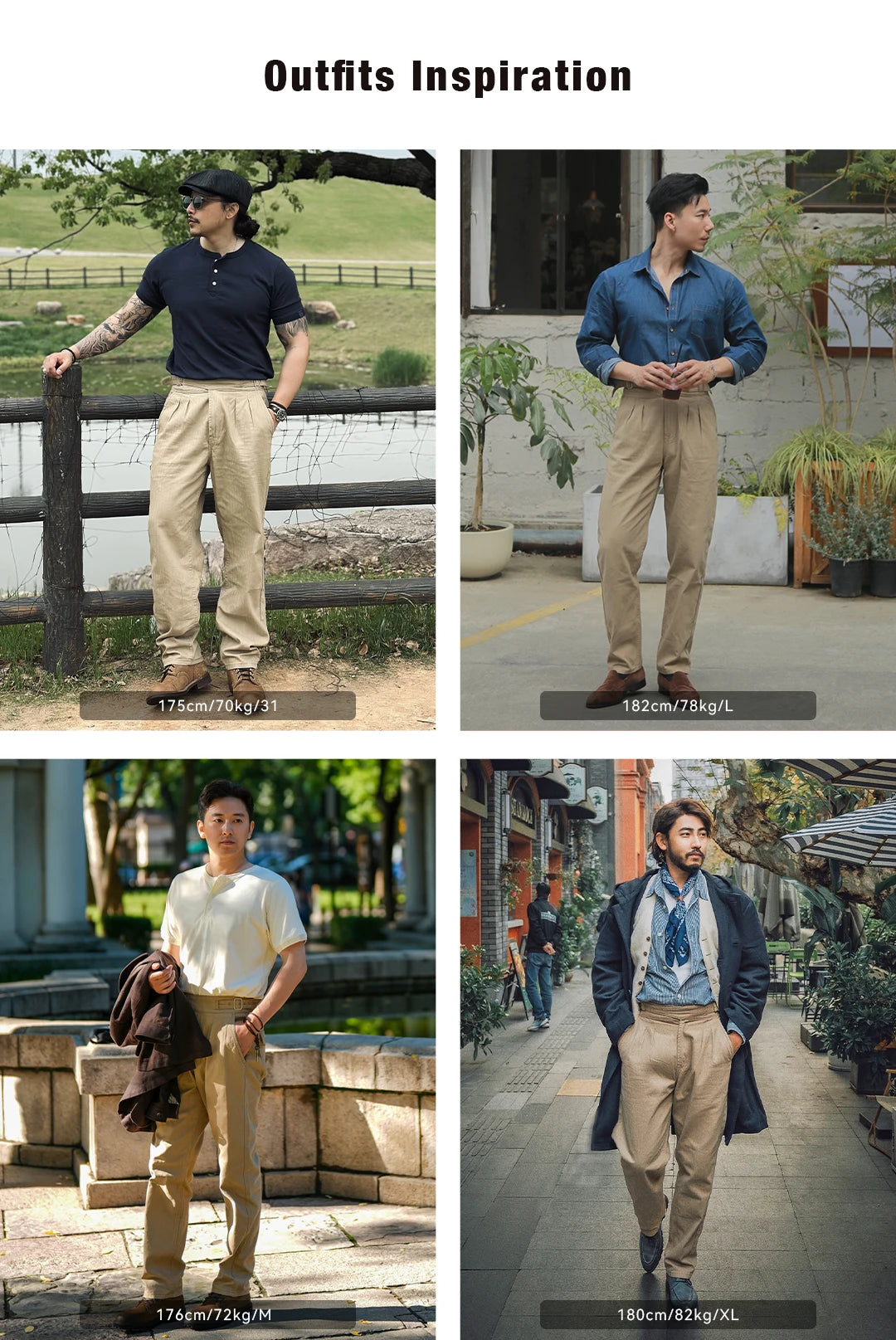 Classic Vintage Khaki Gurkha Pants for Men – Adjustable High Waist Casual Cargo Trousers for Spring and Fall