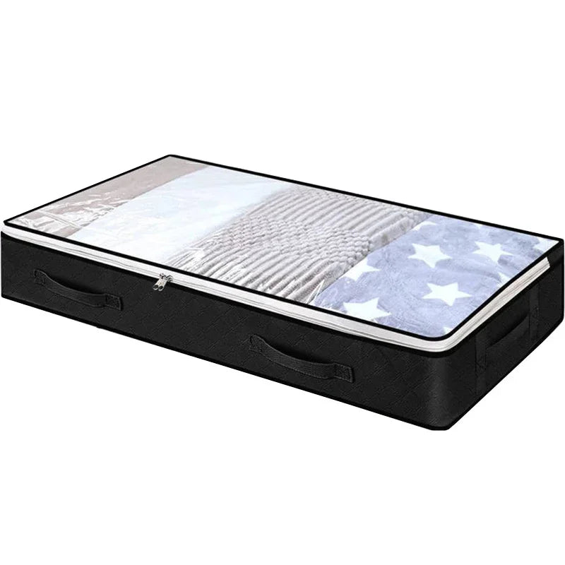 Under-Bed Storage Bag for Foldable Quilts, Clothes Organizer, Dustproof Large Capacity Wardrobe Storage Box