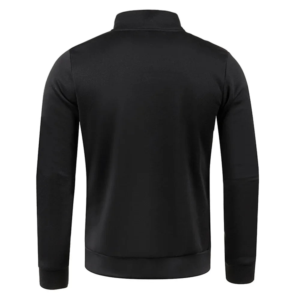 Men’s Autumn Zip-Up Jacket with Stand Collar – Casual Fleece Sweatshirt, Long Sleeve Streetwear Coat