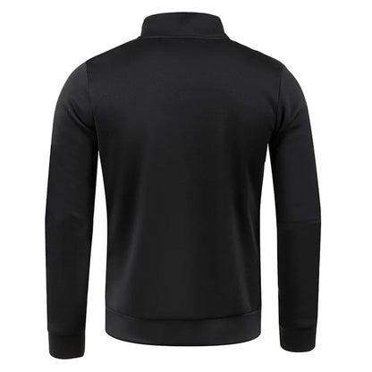 Men’s Autumn Zip-Up Jacket with Stand Collar – Casual Fleece Sweatshirt, Long Sleeve Streetwear Coat