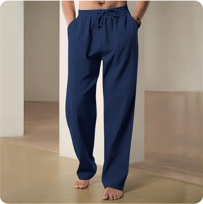 2025 Men's Lightweight Cotton-Linen Blend Casual Pants – Breathable, Comfortable Straight-Fit Trousers for Spring &amp; Summer