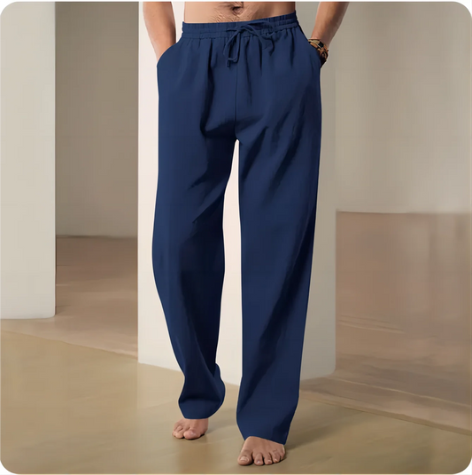 2025 Men's Lightweight Cotton-Linen Blend Casual Pants – Breathable, Comfortable Straight-Fit Trousers for Spring &amp; Summer