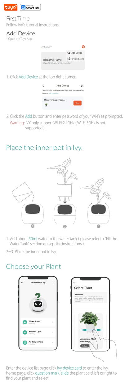 Tuya Ivy AI Smart Flower Pot – 49+ Animated Expressions, 7 Sensors & Intelligent Plant Care