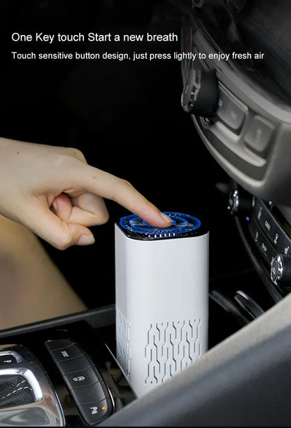 Compact HEPA Air Purifier with Negative Ions – Eliminates Smoke, Odors &amp; Formaldehyde – Ideal for Cars &amp; Bedrooms, with Aromatherapy Function