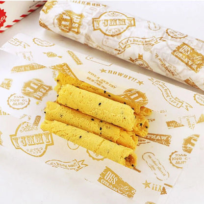 50 Pieces Food-Grade Wax Grease Paper Wrappers – Ideal for Wrapping Bread, Sandwiches, Burgers, Fries, and Baking