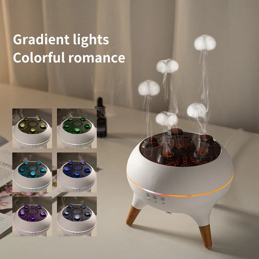 Creative Jellyfish-Shaped Ultrasonic Aroma Humidifier with Remote Control – Essential Oil Diffuser & Mist Maker