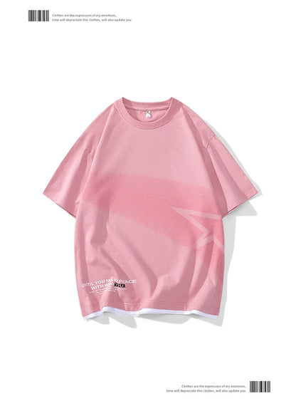 Men’s Loose Fit Letter Print T-Shirt – Harajuku Y2K Streetwear Short Sleeve Casual Tee