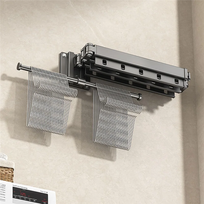 A45Z Foldable Wall-Mounted Laundry Rack – Telescopic Space-Saving Clothes Drying Solution