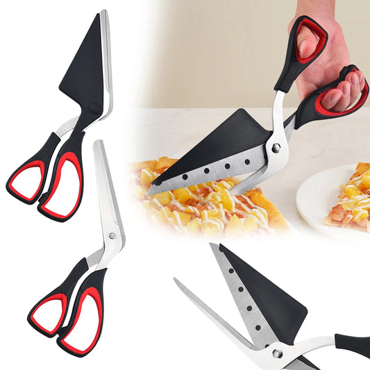 Professional Detachable Pizza Scissors with Sharp Stainless Steel Blade – Labor-Saving Cutter and Spatula Slicer Tool