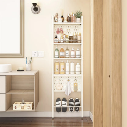 Wall-Mounted Bathroom Corner Shelf – Perforated Organizer Rack for Shampoo, Toothbrush, and Toiletries