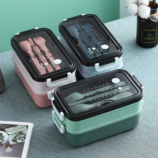 3-Layer Bento Lunch Box for School & Office | Microwave-Safe Food Storage Container