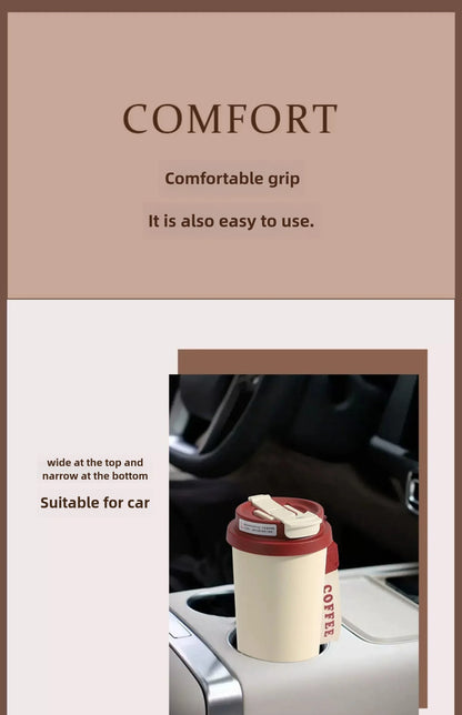 530ml Travel Coffee Mug – Reusable with Seal Lid, Stainless Steel & Ceramic Liner, Perfect for On-the-Go Coffee