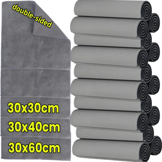 Super Absorbent Double-Sided Deer Skin Velvet Car Cleaning Towel – Seamless, Lint-Free Wipe Cloth for Auto Maintenance
