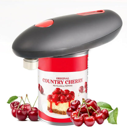 One-Touch Electric Can and Jar Opener – Battery-Powered Handheld Kitchen Tool with Smooth Edge Cutting