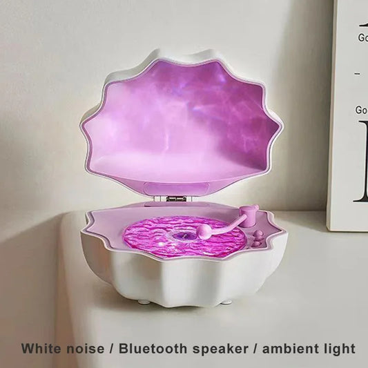 Retro-Style Portable Bluetooth Speaker with Colorful Light Projection & White Noise – Wireless Music Player & Sleep Aid