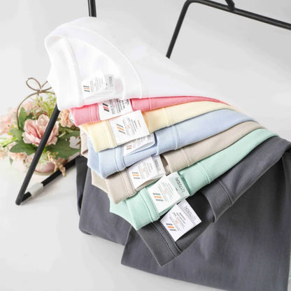 Unisex 100% Cotton Summer T-Shirt – Casual Loose Fit, Breathable Solid Color Tee for Men & Women