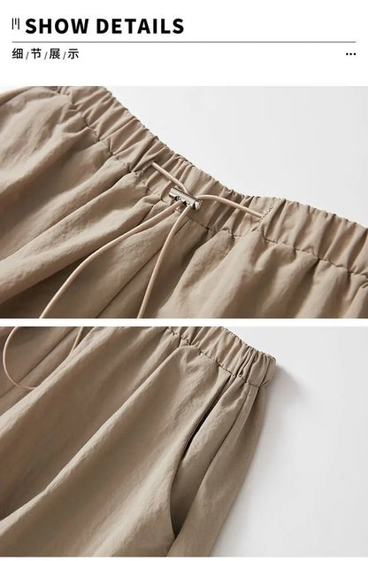 Women's High-Waist Lantern Shorts – Casual Summer Streetwear with Pockets, Relaxed Fit for Students, Youth, and Everyday Wear
