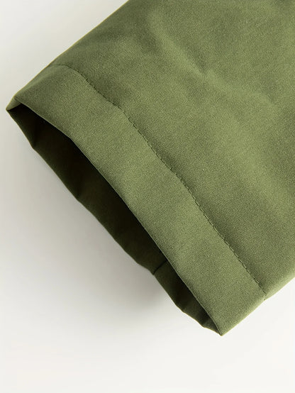 Men’s Olive Green Lightweight Zip-Up Hoodie Jacket – Waterproof Outdoor Coat with Drawstring Pockets