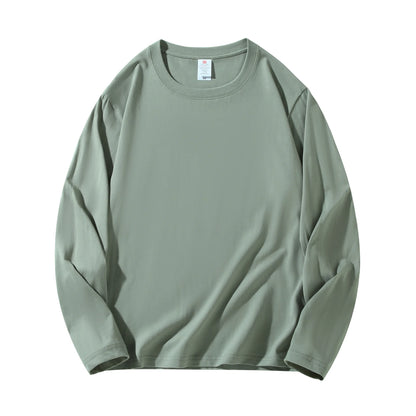 MRMT 2025 Men's 100% Cotton Long Sleeve T-Shirt – Solid Color Crew Neck Casual Top