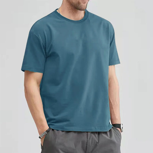 Unisex Loose Fit Cotton T-Shirt – Solid Color, Short Sleeve, Casual O-Neck Basic Tee for Summer &nbsp;
