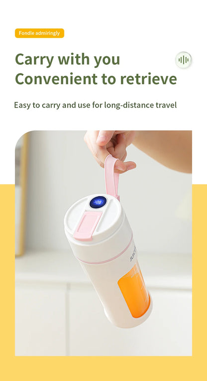 Mini Portable Electric Juicer Blender – Multifunctional Fruit Extractor with 6 Blades and 1200mAh Battery for Smoothies and Mixing