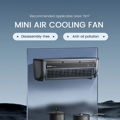 EDON E868 Wall-Mounted Leafless Air Cooling Fan – 20W Power, Quick Cooling, Easy Installation for Home & Kitchen