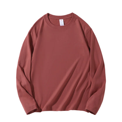 MRMT 2025 Men's 100% Cotton Long Sleeve T-Shirt – Solid Color Crew Neck Casual Top
