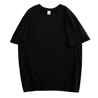 Unisex 100% Cotton Summer T-Shirt – Casual Loose Fit, Breathable Solid Color Tee for Men & Women
