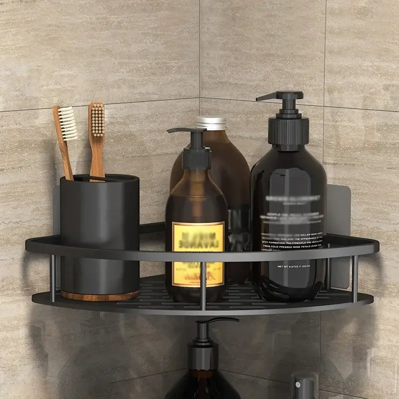 No-Drill Wall-Mounted Bathroom Shelf – Corner Shower Organizer for Shampoo, Toiletries, and Bathroom Essentials