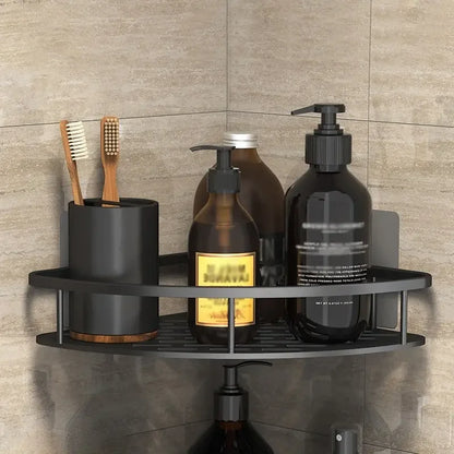 No-Drill Wall-Mounted Bathroom Shelf – Corner Shower Organizer for Shampoo, Toiletries, and Bathroom Essentials