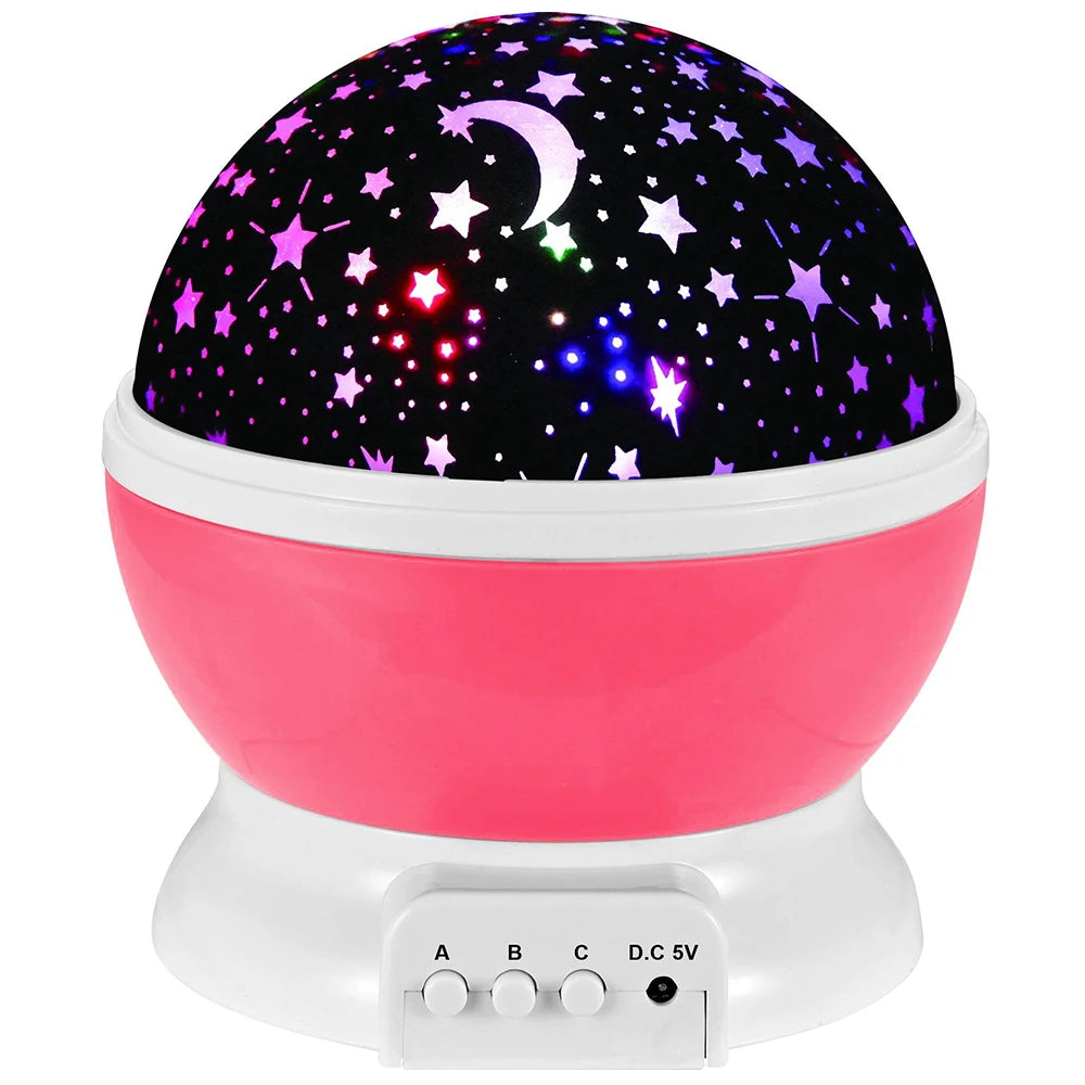 Rotating Starry Sky Night Light Projector – Galaxy Moon Lamp for Baby Nursery, Bedroom Decor &amp; Table Lighting