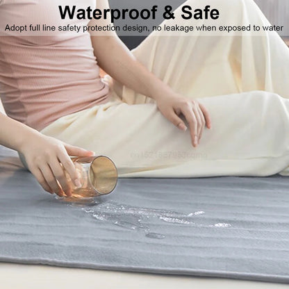 Double Electric Heating Blanket with Automatic Thermostat – 220V Bed Warmer Mattress Pad with EU Plug