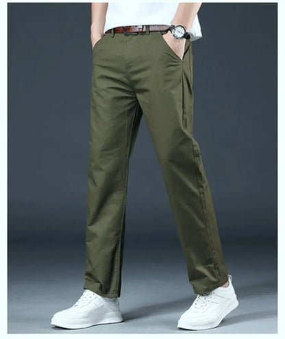 Men's Spring Loose-Fit Cotton Work Trousers – Durable Outdoor Straight-Leg Casual Business Pants &nbsp;