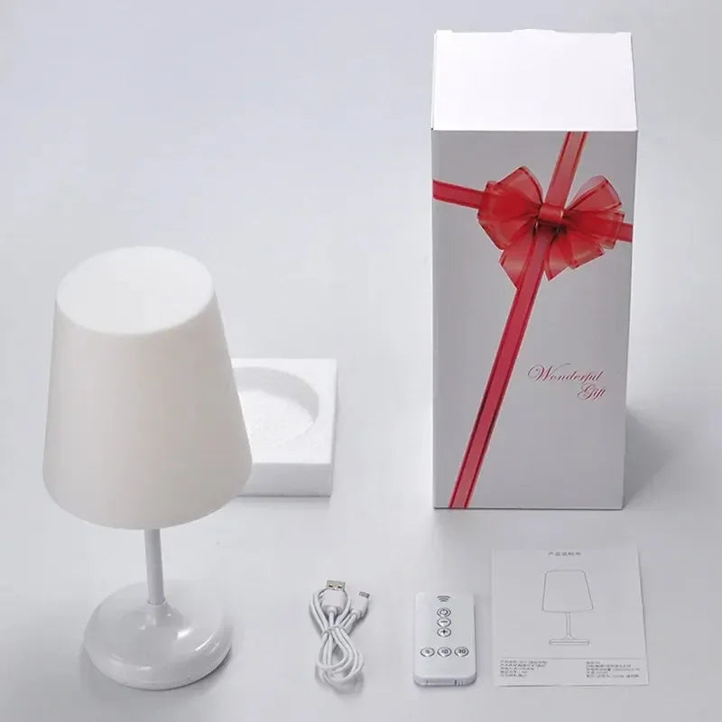 Modern LED Desk Lamp – Touch Dimmable USB Charging Eye-Care Light with Remote Control for Reading &amp; Night Use &nbsp;