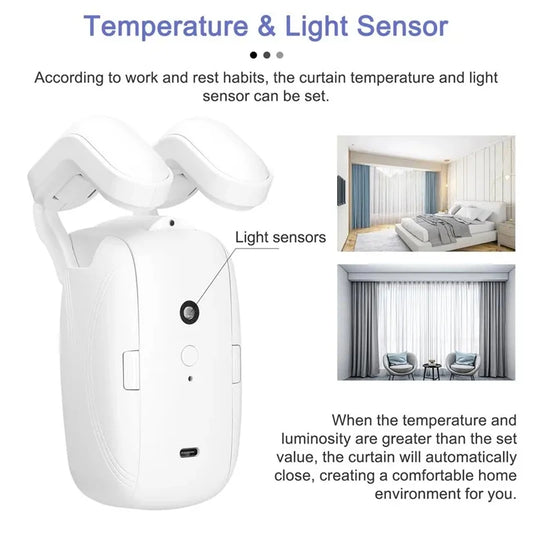 Smart WiFi/Bluetooth Curtain Opener – Automatic Electric Curtain Robot for Roman Rod & Track with Remote App Control